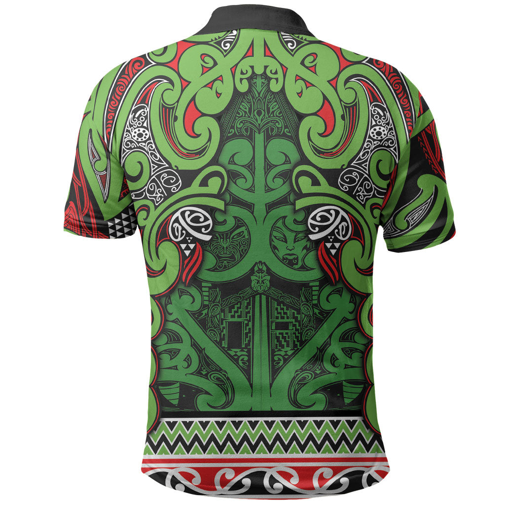 Aotearoa Iwi Ngati Maru Hauraki Polo Shirt Maori Wharenui House Tribal Pattern