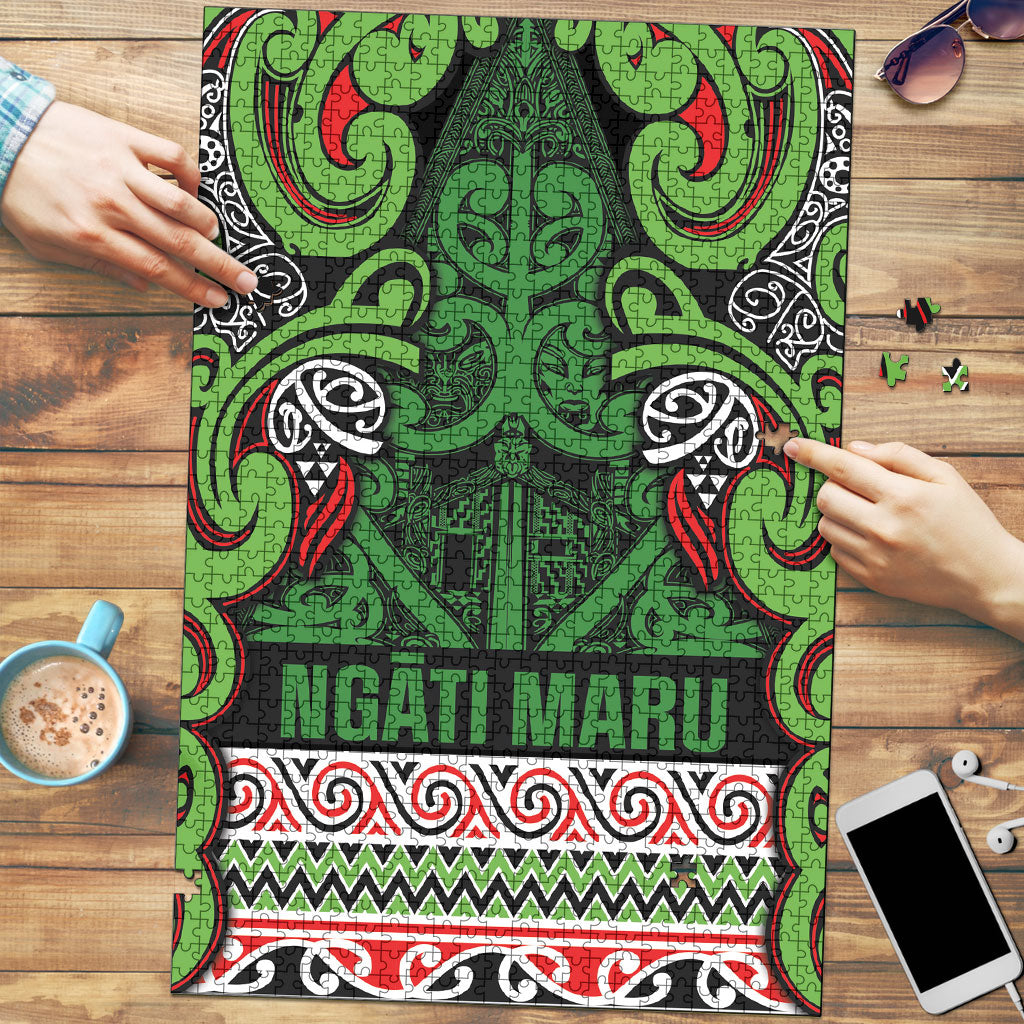 Aotearoa Iwi Ngati Maru Hauraki Puzzle Maori Wharenui House Tribal Pattern