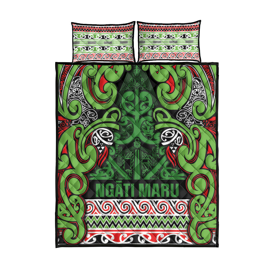 Aotearoa Iwi Ngati Maru Hauraki Quilt Bed Set Maori Wharenui House Tribal Pattern