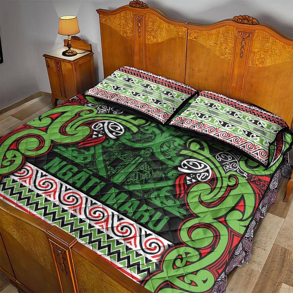 Aotearoa Iwi Ngati Maru Hauraki Quilt Bed Set Maori Wharenui House Tribal Pattern