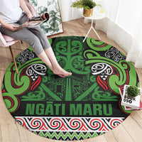 Aotearoa Iwi Ngati Maru Hauraki Round Carpet Maori Wharenui House Tribal Pattern