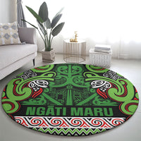 Aotearoa Iwi Ngati Maru Hauraki Round Carpet Maori Wharenui House Tribal Pattern