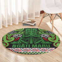 Aotearoa Iwi Ngati Maru Hauraki Round Carpet Maori Wharenui House Tribal Pattern