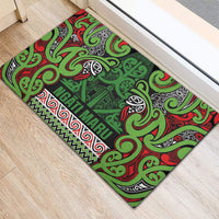Aotearoa Iwi Ngati Maru Hauraki Rubber Doormat Maori Wharenui House Tribal Pattern
