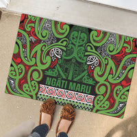 Aotearoa Iwi Ngati Maru Hauraki Rubber Doormat Maori Wharenui House Tribal Pattern