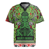 Aotearoa Iwi Ngati Maru Hauraki Rugby Jersey Maori Wharenui House Tribal Pattern