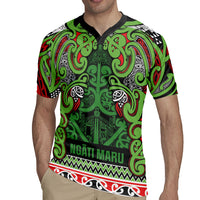 Aotearoa Iwi Ngati Maru Hauraki Rugby Jersey Maori Wharenui House Tribal Pattern