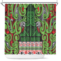 Aotearoa Iwi Ngati Maru Hauraki Shower Curtain Maori Wharenui House Tribal Pattern