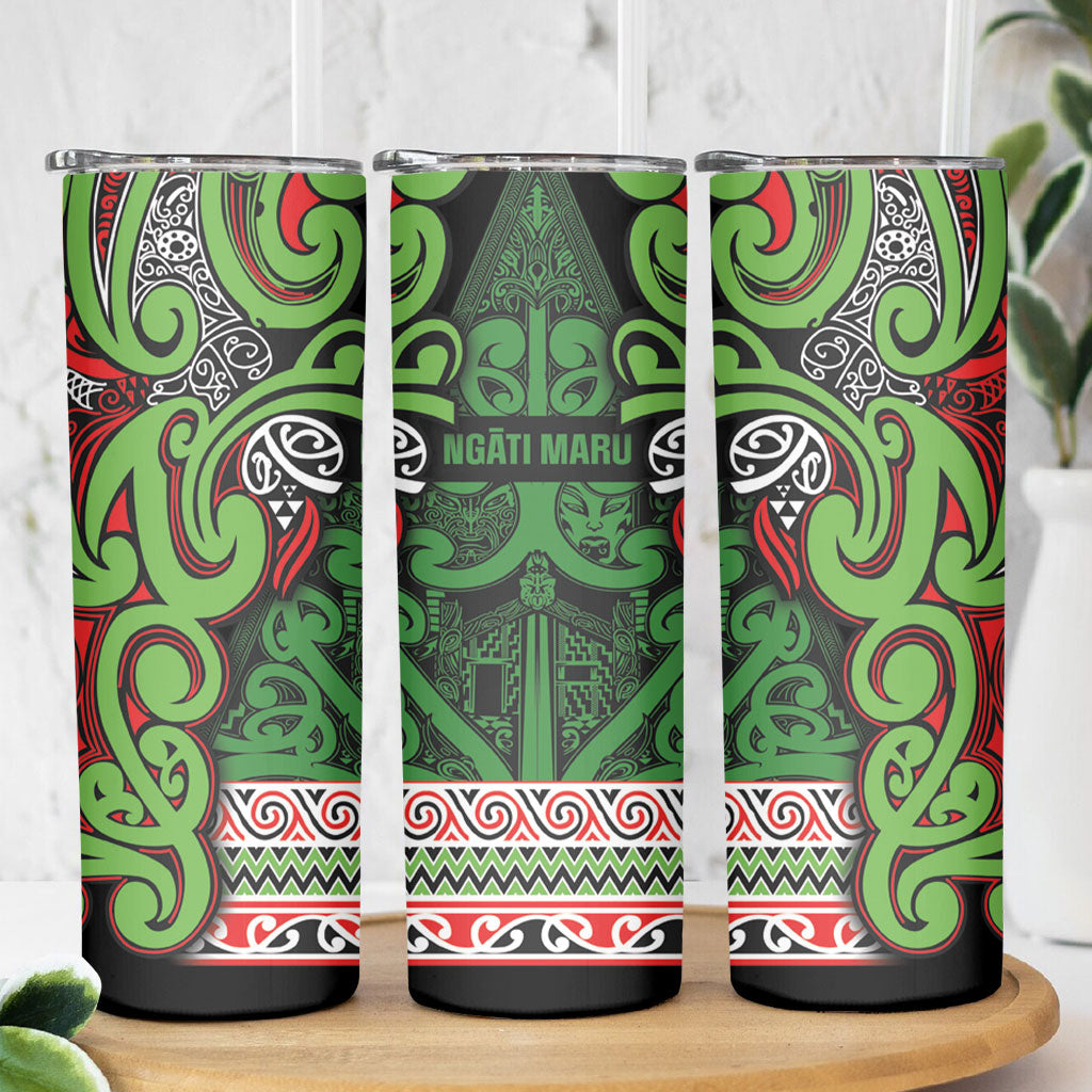Aotearoa Iwi Ngati Maru Hauraki Skinny Tumbler Maori Wharenui House Tribal Pattern