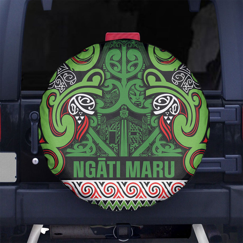 Aotearoa Iwi Ngati Maru Hauraki Spare Tire Cover Maori Wharenui House Tribal Pattern