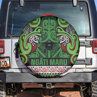Aotearoa Iwi Ngati Maru Hauraki Spare Tire Cover Maori Wharenui House Tribal Pattern