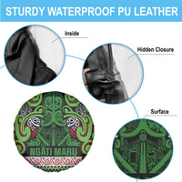 Aotearoa Iwi Ngati Maru Hauraki Spare Tire Cover Maori Wharenui House Tribal Pattern