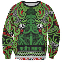 Aotearoa Iwi Ngati Maru Hauraki Sweatshirt Maori Wharenui House Tribal Pattern
