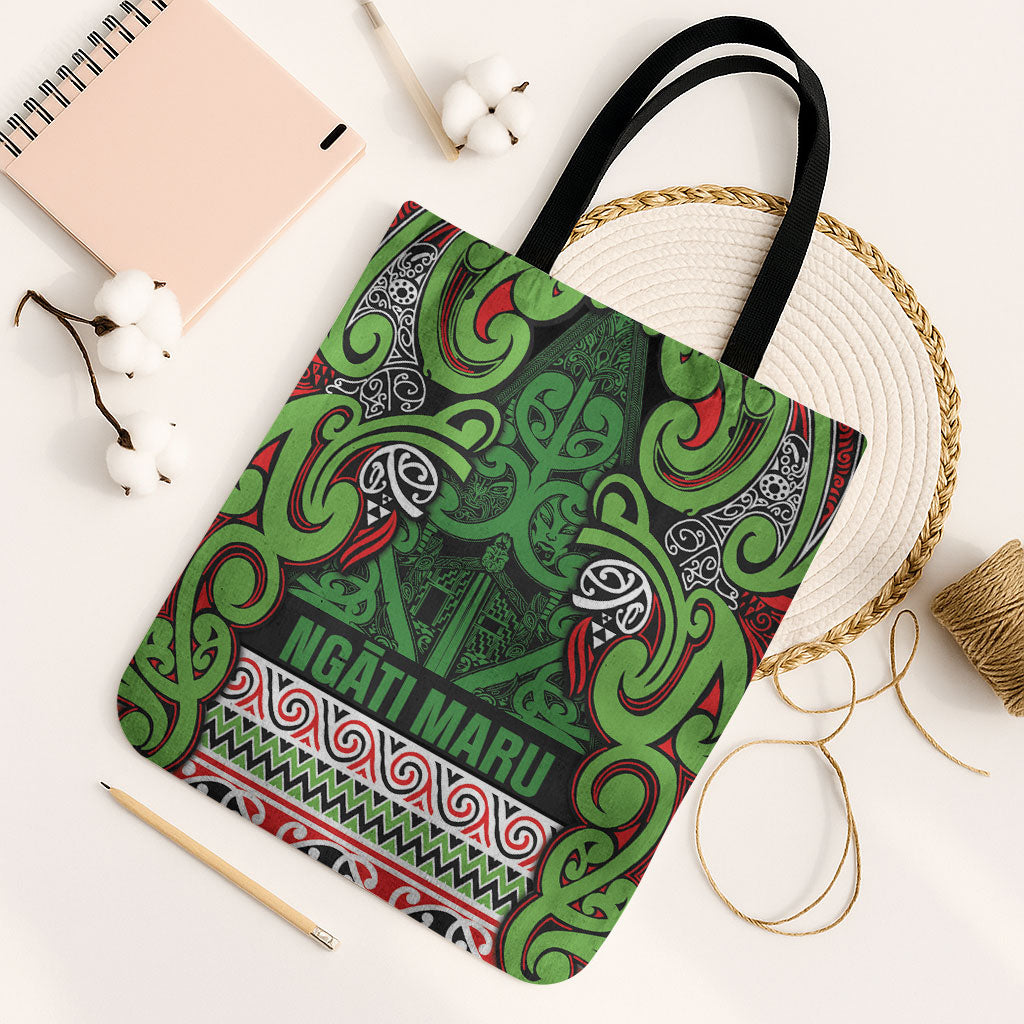 Aotearoa Iwi Ngati Maru Hauraki Tote Bag Maori Wharenui House Tribal Pattern