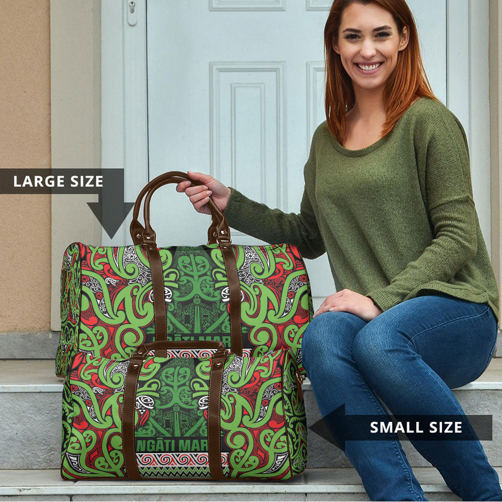 Aotearoa Iwi Ngati Maru Hauraki Travel Bag Maori Wharenui House Tribal Pattern