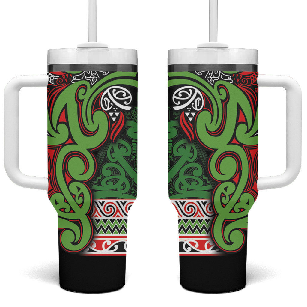 Aotearoa Iwi Ngati Maru Hauraki Tumbler With Handle Maori Wharenui House Tribal Pattern