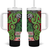 Aotearoa Iwi Ngati Maru Hauraki Tumbler With Handle Maori Wharenui House Tribal Pattern