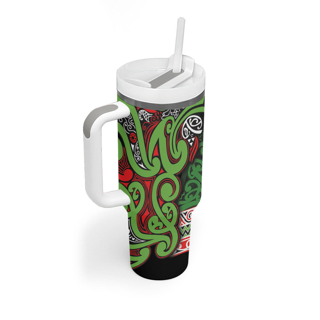 Aotearoa Iwi Ngati Maru Hauraki Tumbler With Handle Maori Wharenui House Tribal Pattern