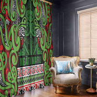 Aotearoa Iwi Ngati Maru Hauraki Window Curtain Maori Wharenui House Tribal Pattern
