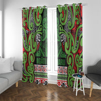 Aotearoa Iwi Ngati Maru Hauraki Window Curtain Maori Wharenui House Tribal Pattern