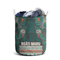 Aotearoa Iwi Ngāti Maru Taranaki Laundry Basket Maori Wharenui House Tribal Pattern