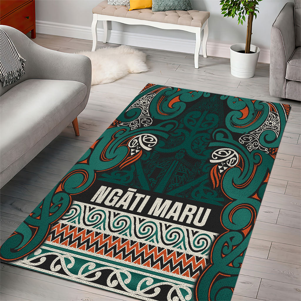 Aotearoa Iwi Ngāti Maru Taranaki Area Rug Maori Wharenui House Tribal Pattern