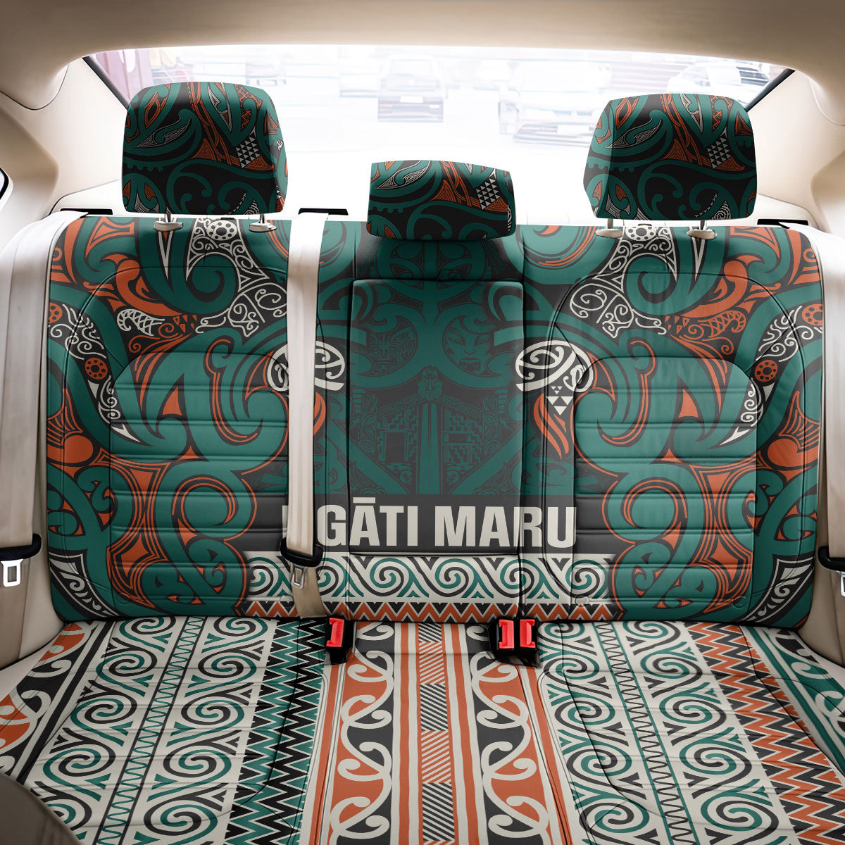 Aotearoa Iwi Ngāti Maru Taranaki Back Car Seat Cover Maori Wharenui House Tribal Pattern