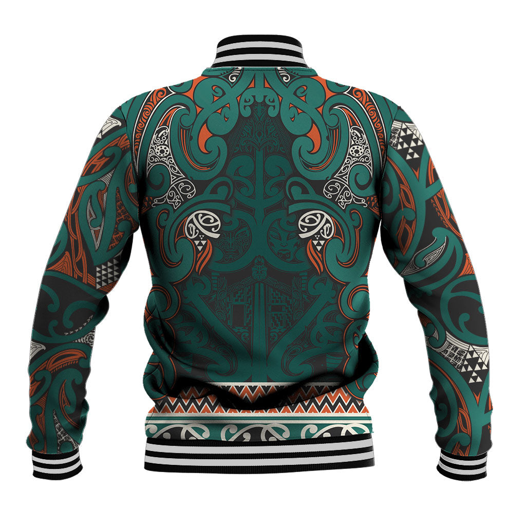 Aotearoa Iwi Ngāti Maru Taranaki Baseball Jacket Maori Wharenui House Tribal Pattern