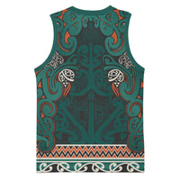 Aotearoa Iwi Ngāti Maru Taranaki Basketball Jersey Maori Wharenui House Tribal Pattern