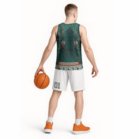 Aotearoa Iwi Ngāti Maru Taranaki Basketball Jersey Maori Wharenui House Tribal Pattern