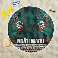Aotearoa Iwi Ngāti Maru Taranaki Beach Blanket Maori Wharenui House Tribal Pattern