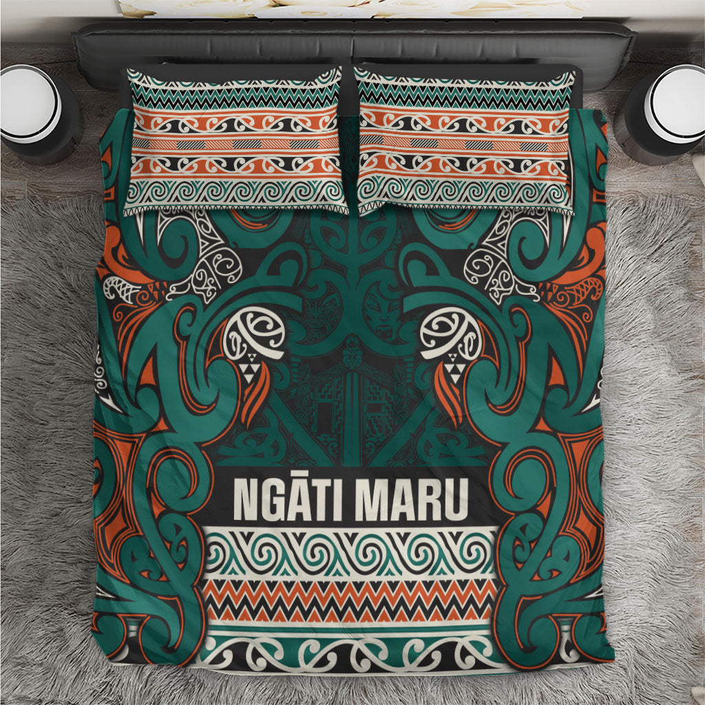 Aotearoa Iwi Ngāti Maru Taranaki Bedding Set Maori Wharenui House Tribal Pattern