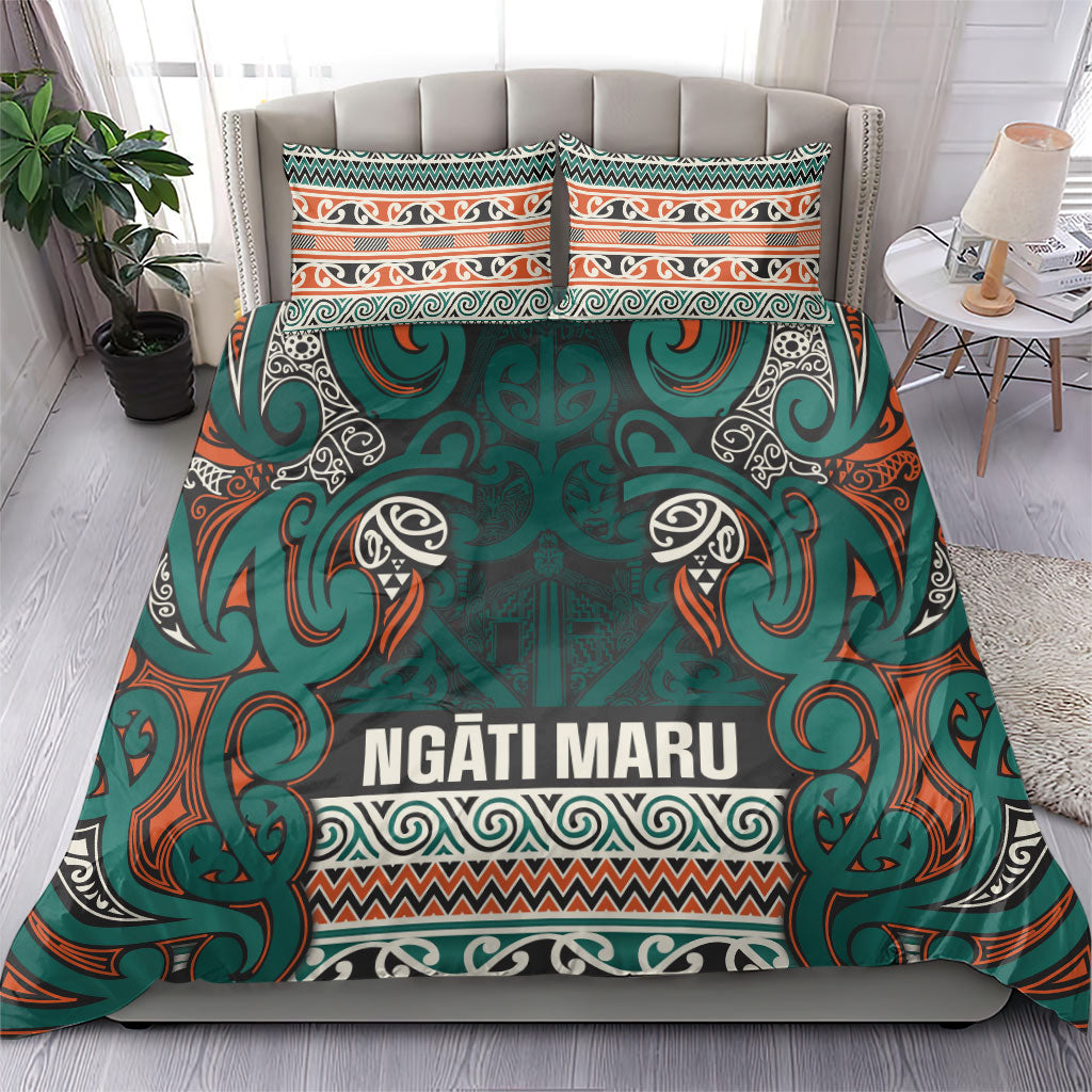 Aotearoa Iwi Ngāti Maru Taranaki Bedding Set Maori Wharenui House Tribal Pattern