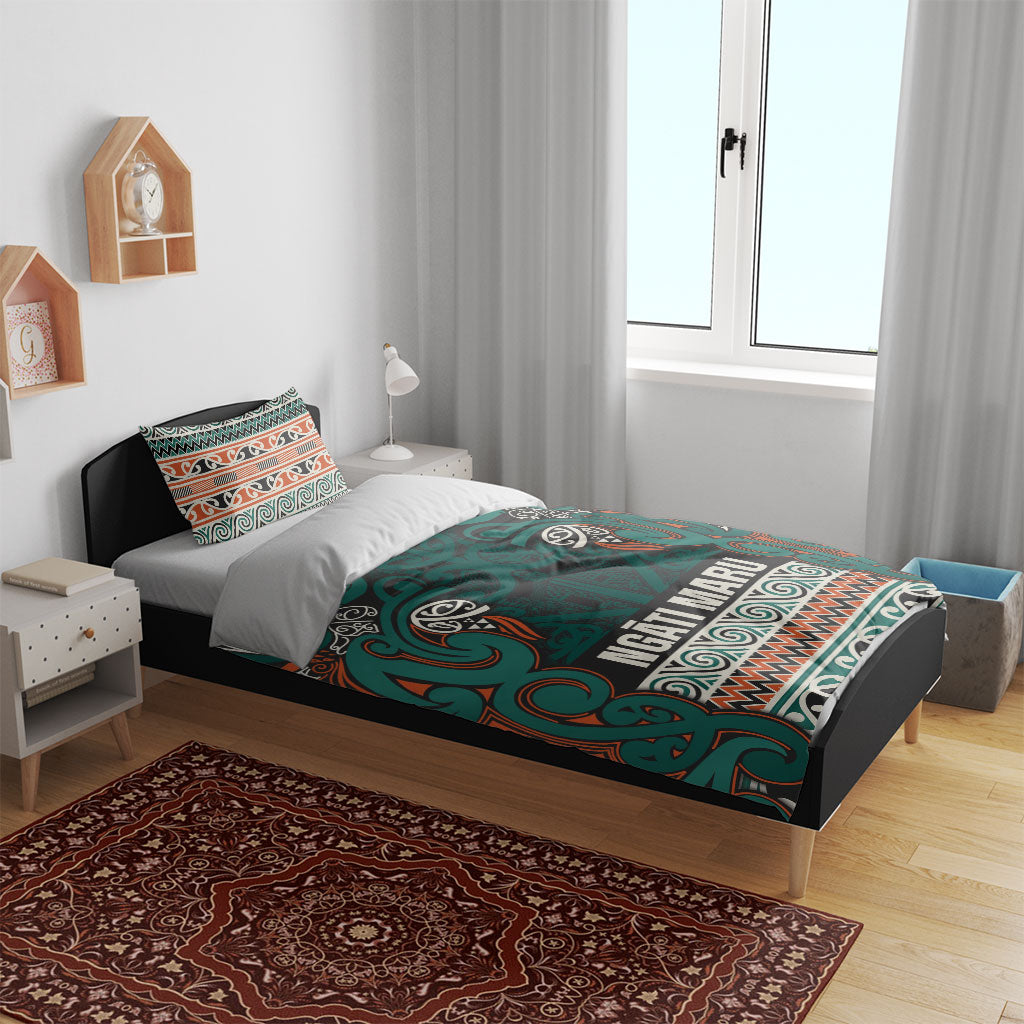 Aotearoa Iwi Ngāti Maru Taranaki Bedding Set Maori Wharenui House Tribal Pattern