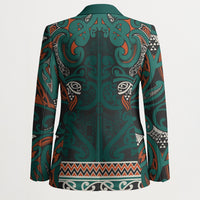 Aotearoa Iwi Ngāti Maru Taranaki Blazer Maori Wharenui House Tribal Pattern