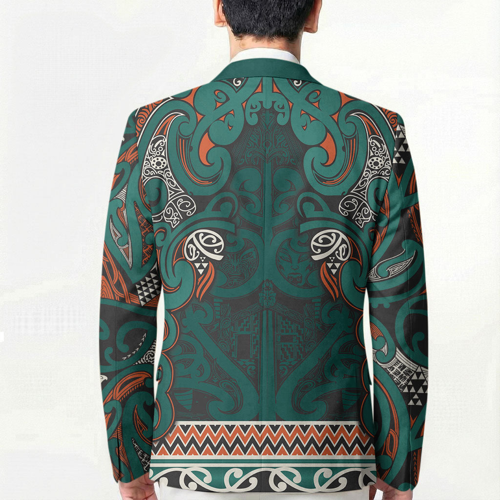 Aotearoa Iwi Ngāti Maru Taranaki Blazer Maori Wharenui House Tribal Pattern