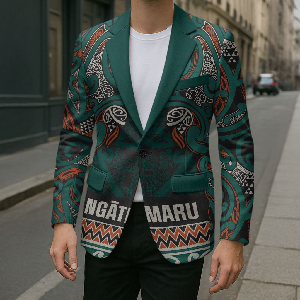 Aotearoa Iwi Ngāti Maru Taranaki Blazer Maori Wharenui House Tribal Pattern