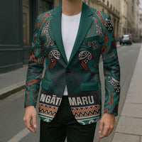 Aotearoa Iwi Ngāti Maru Taranaki Blazer Maori Wharenui House Tribal Pattern