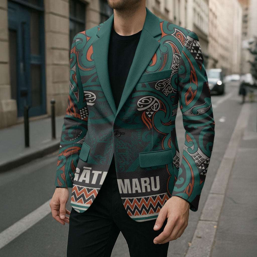 Aotearoa Iwi Ngāti Maru Taranaki Blazer Maori Wharenui House Tribal Pattern