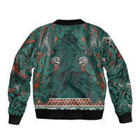 Aotearoa Iwi Ngāti Maru Taranaki Bomber Jacket Maori Wharenui House Tribal Pattern