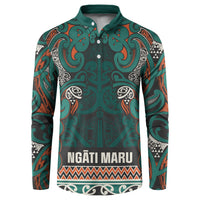 Aotearoa Iwi Ngāti Maru Taranaki Button Sweatshirt Maori Wharenui House Tribal Pattern