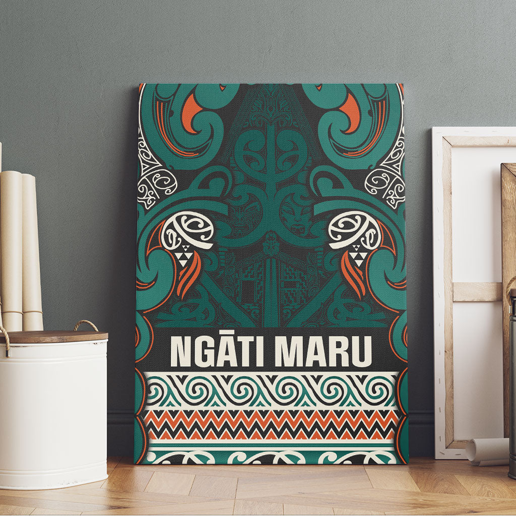 Aotearoa Iwi Ngāti Maru Taranaki Canvas Wall Art Maori Wharenui House Tribal Pattern