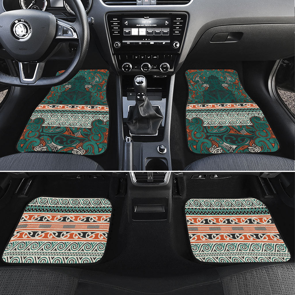 Aotearoa Iwi Ngāti Maru Taranaki Car Mats Maori Wharenui House Tribal Pattern