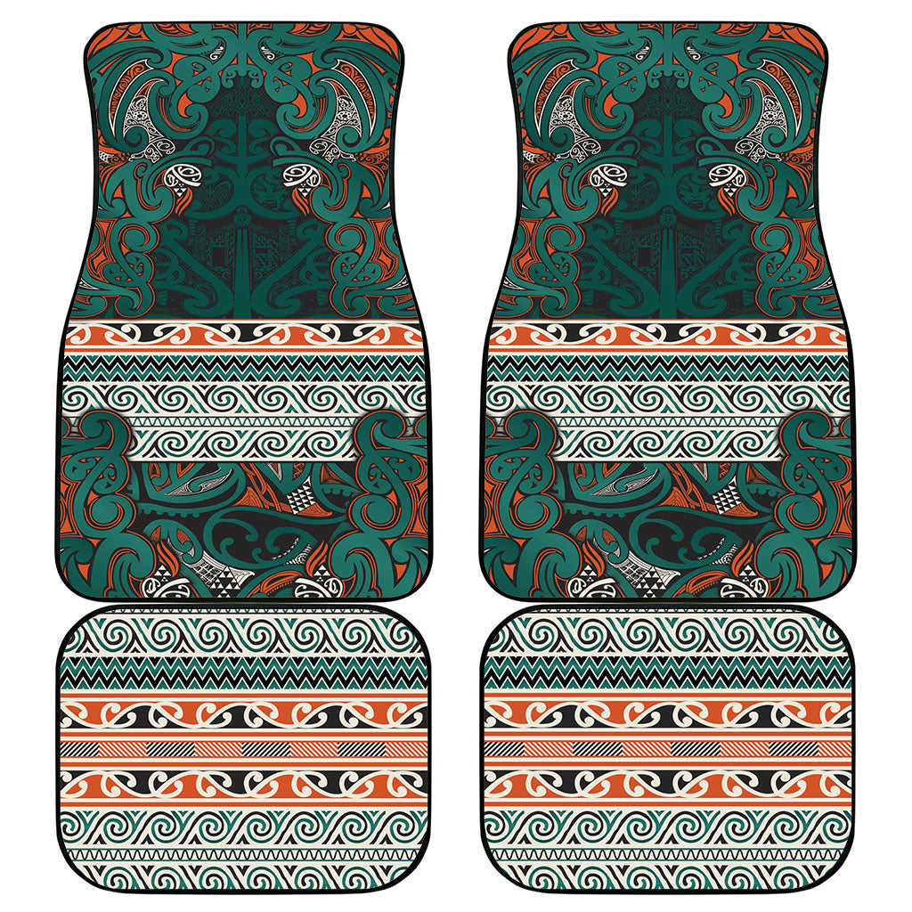 Aotearoa Iwi Ngāti Maru Taranaki Car Mats Maori Wharenui House Tribal Pattern