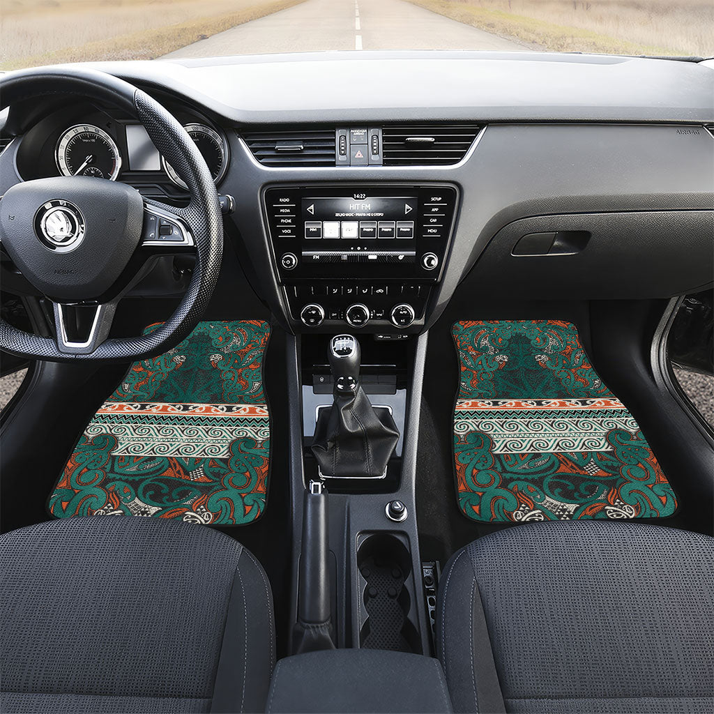 Aotearoa Iwi Ngāti Maru Taranaki Car Mats Maori Wharenui House Tribal Pattern