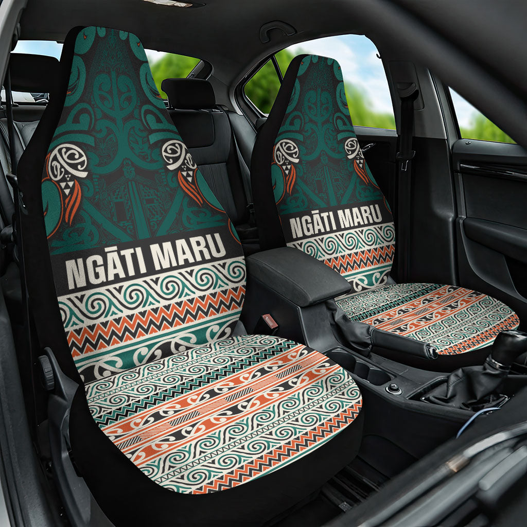 Aotearoa Iwi Ngāti Maru Taranaki Car Seat Cover Maori Wharenui House Tribal Pattern LT9 One Size Deep Teal - Polynesian Pride