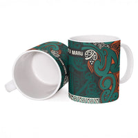 Aotearoa Iwi Ngāti Maru Taranaki Ceramic Mug Maori Wharenui House Tribal Pattern