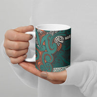 Aotearoa Iwi Ngāti Maru Taranaki Ceramic Mug Maori Wharenui House Tribal Pattern