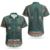 Aotearoa Iwi Ngāti Maru Taranaki Couples Matching Long Sleeve Bodycon Dress and Hawaiian Shirt Maori Wharenui House Tribal Pattern
