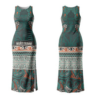 Aotearoa Iwi Ngāti Maru Taranaki Couples Matching Tank Maxi Dress and Hawaiian Shirt Maori Wharenui House Tribal Pattern